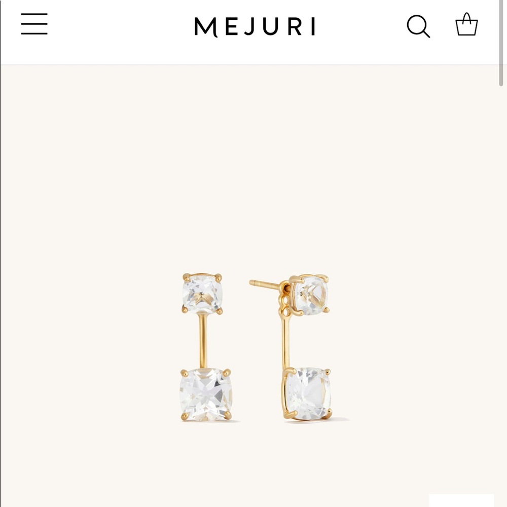 Mejuri Gemstone Ear Jacket Studs Gold Vermeil Earrings